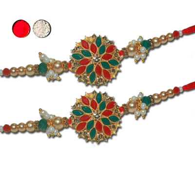 "AMERICAN DIAMOND (AD) RAKHIS -AD 4220 A- CODE-020 (2 RAKHIS) - Click here to View more details about this Product
